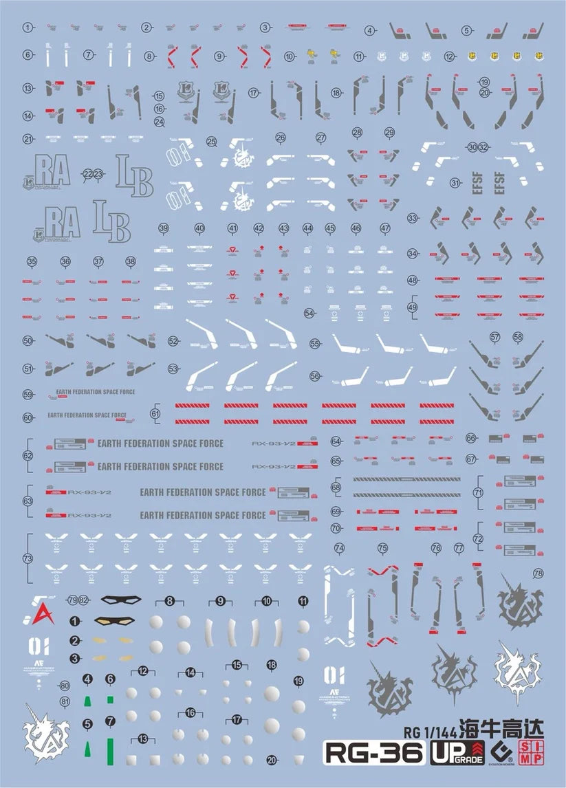 EVO Studio Custom Waterslide Decals | RG RX-93-v2 Hi-Nu Gundam