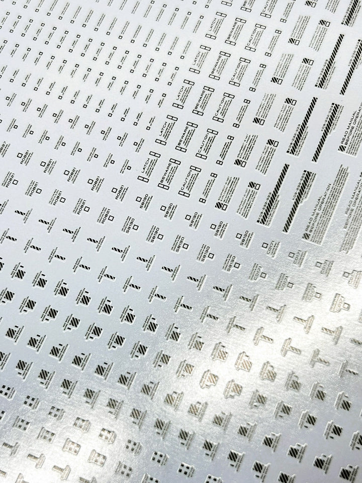 EVO Studio Universal Caution Decals (HD Series) | Monochrome Edition