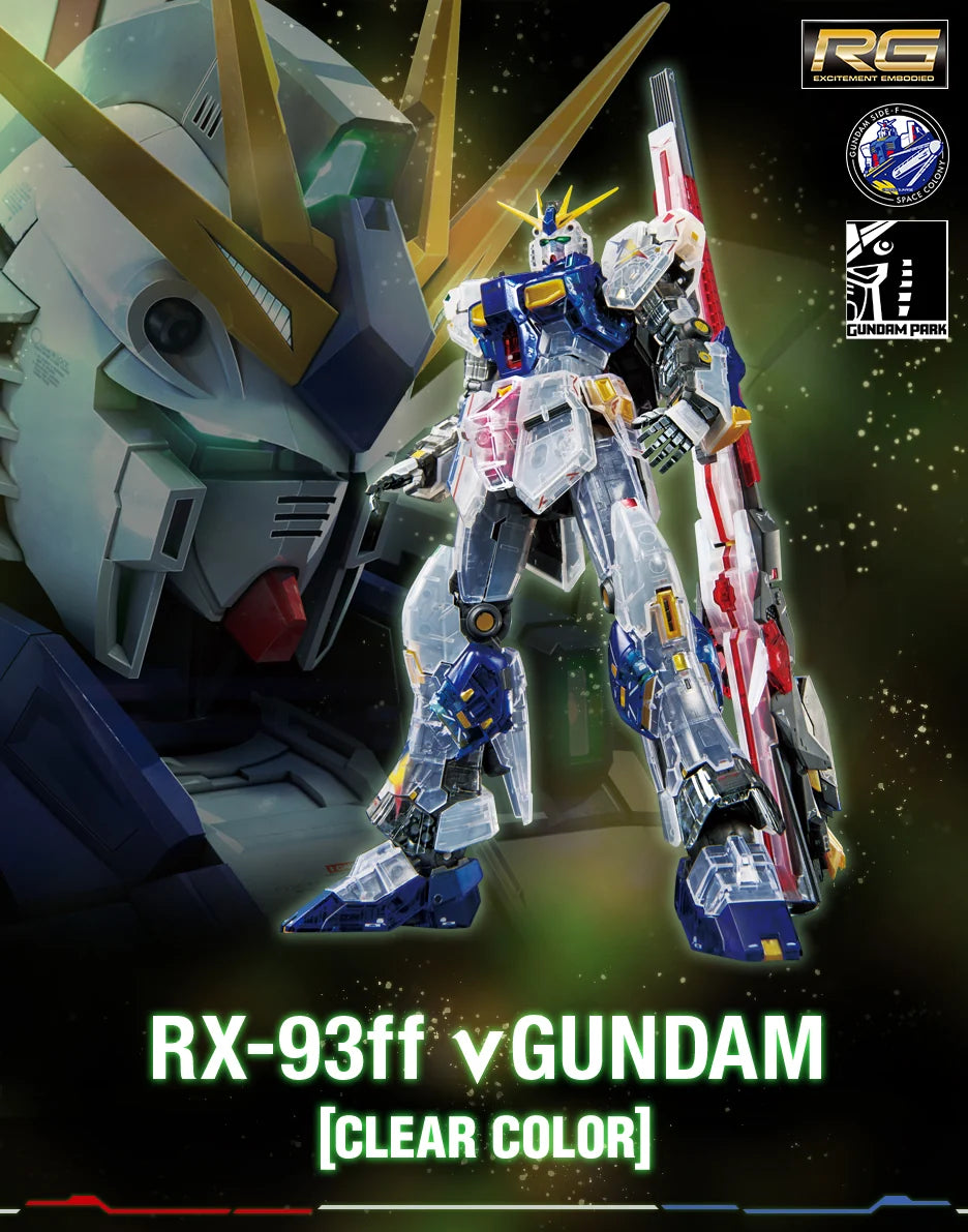 THE GUNDAM BASE LIMITED RG RX-93ff NU GUNDAM [CLEAR COLOR] [SIDE-F FUKUOKA LIMITED]